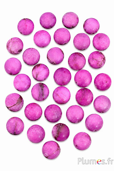 Gefärbte Steinperlen rund - Ø 14 mm - fuchsia